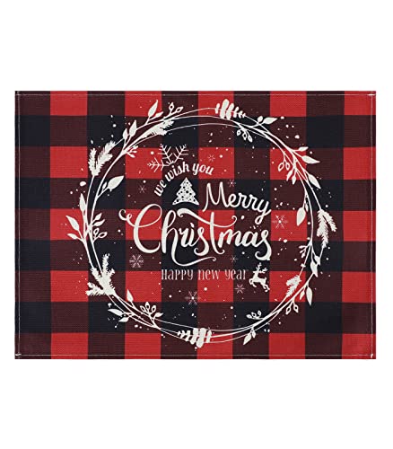 Image of Placemats Set of 6 Christmas Kitchen Table Mats Set of 4 Christmas Marble Kitchen Accessories Non Slip Placemats Christmas Wreath Set of 6