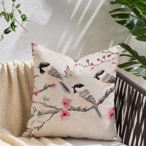 Coussin extérieur imperméable avec impression double face fleurs de cerisier - 3