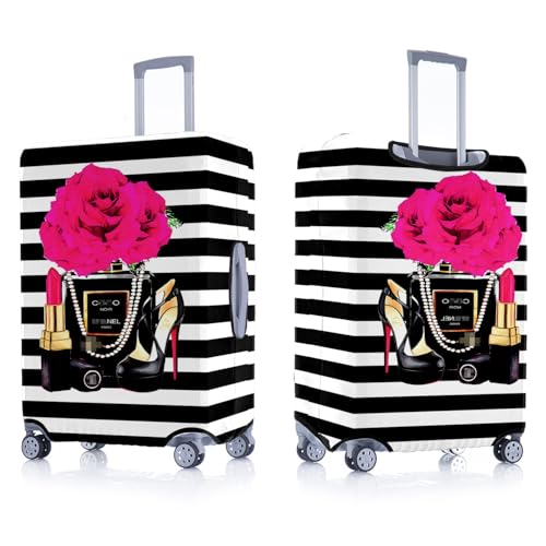 Fashion Accessory Travel Luggage Cover Fashion Girl Perfume and Lipstick and Heels Travel Suitcase Cover Anti-scratch Suitcase cover Fits 26-28 Inch2