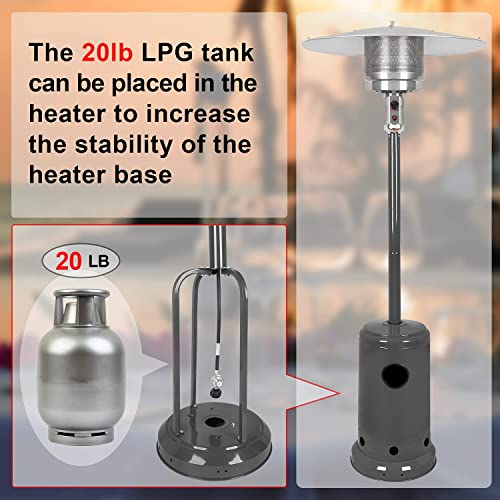 Outdoor-Patio-Heater-48000-BTU-Patio-Propane-Heater-Stainless-Steel-with-Wheels-Standing-Portable-Heater-for-Outdoor-UseGrey
