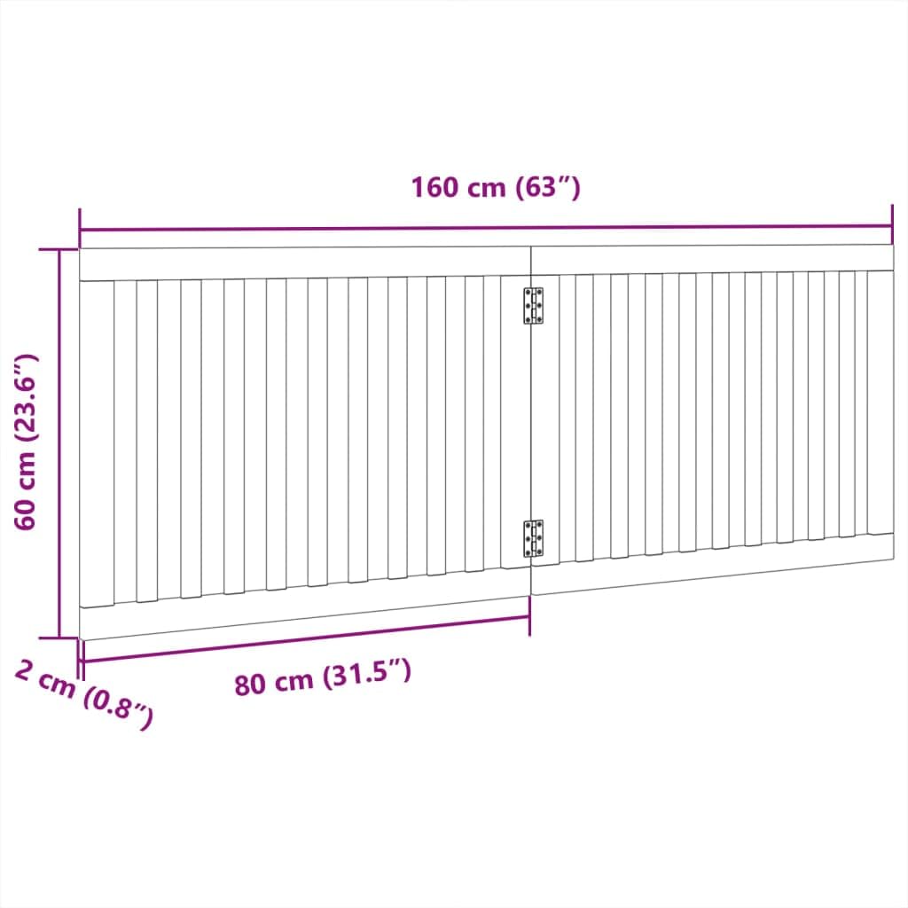 vidaXL Barrière pour Chien Pliable 2 Panneaux Noir Bois de peuplier