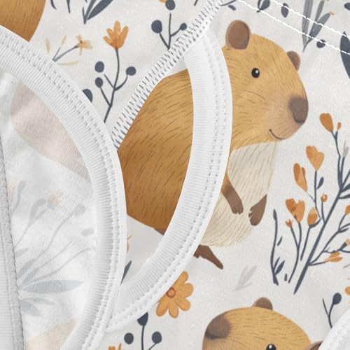 Wusikd Cute Capybaras Boys' Underwear Cotton Flower Boys Briefs Soft Toddler Underwear 2T 5