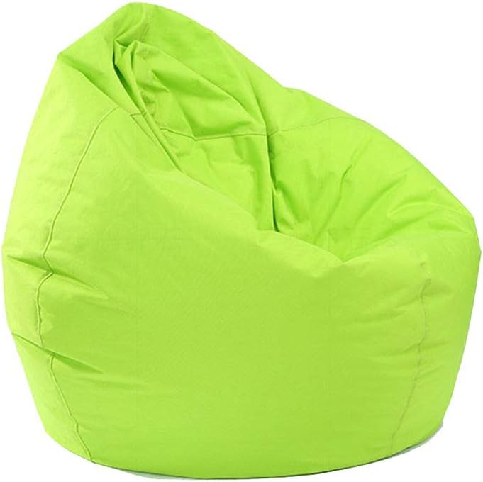 Rouyamiao Bean Bag for Adults and kids Chair Storage, Bean Bag Oxford Chair Cover Teens Adults Lounger Sack Home Waterproof (Green, One size)