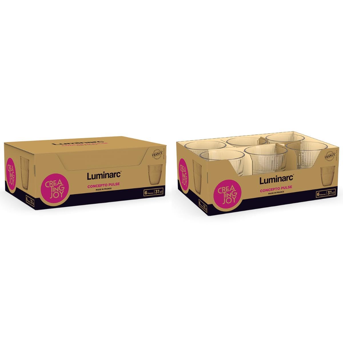 Luminarc Concepto Set 6 Vaso Alto Vidrio Eco 31cl Sodo Ecológico