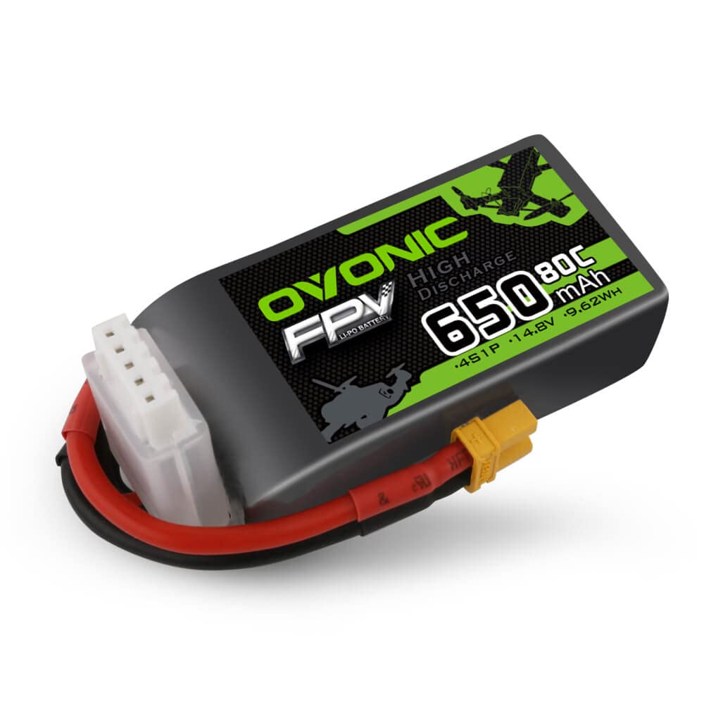 OVONIC4s Lipo Battery 80C 650 mAh 14.8 V with XT30 for RC Aeroplane Quadcopter Helicopter FPV Racing Drone