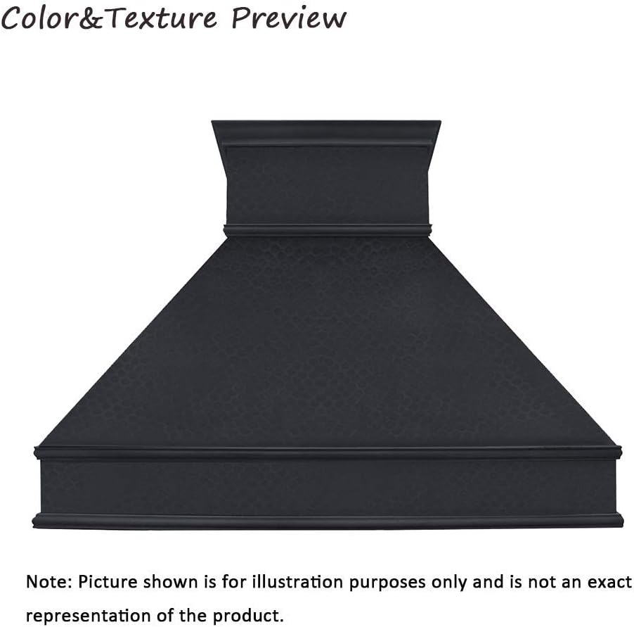 SINDA Hand-Crafted Copper Kitchen Vent Hood, Professional Stainless Steel Hood Vent, H10B-LOI4848, 48"W x 48"H, Island Mount, Light Hammered-Oil Rubbed Bronze