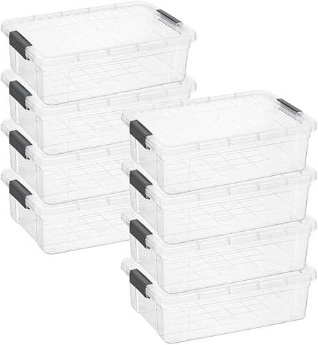 Miniatura 81 de Superio Cajas de almacenamiento transparentes con tapas, contenedores de plástico de 4.5 cuartos para organizar, cajas apilables, sin BPA, no