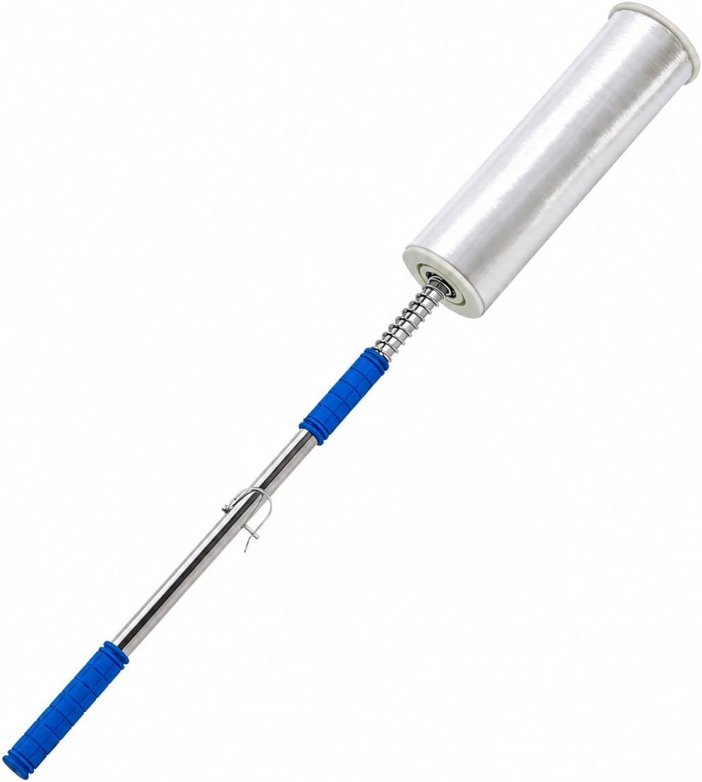 Heavy Duty Stretch Film Dispenser Pole Holder, 48 Inch Extra Long Handle, Fits 12" to 24" Rolls with 2" to 3" Core, for Pallet Wrapping