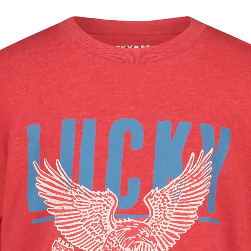 Image of Lucky Brand Boys' Short Sleeve Graphic Crew Neck T-Shirt, Soft, Comfortable, Relaxed Fit