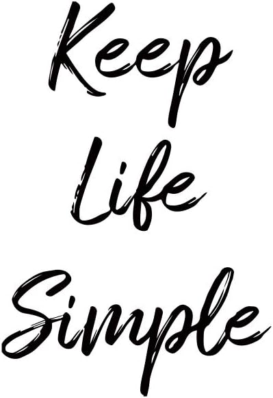 OERJU Inspirational Motivational Happiness Quotes Shower Curtain Keep Life Simple Life Quotes Black and White Print Art Bath Curtain Waterproof Polyester Fabric Bathroom Decor Set with Hooks 72x84inch