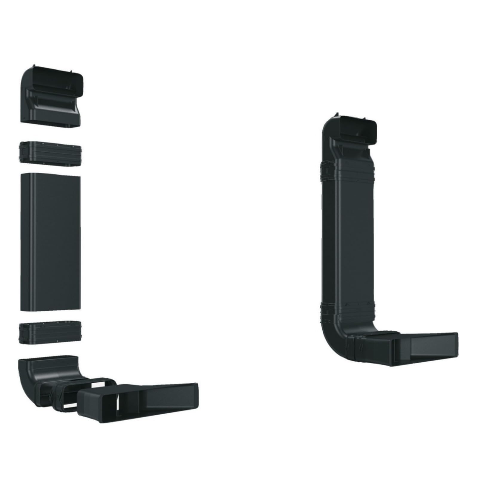 LPPP Umluftset kompatibel mit Bosch Siemens HEZ9VDKR1 Zubehör Kochfelder | Standard Umluftkit 1x L-Bogen (60cm Einbau), OEM 17007180 Ersatz 17006718, 17006707, 17006703, Ø 150 mm Alu-Flexschlauch