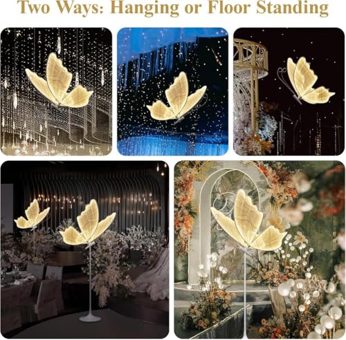 Lámpara de pie de mariposa con altura ajustable para decoraciones e iluminación de eventos 4