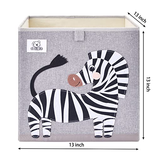 Clcrobd Foldable Animal Cube Storage Bins Fabric Toy Box/Chest/Organizer For Toddler/Kids Nursery, Playroom, 13 Inch (Zebra) #TOP1
