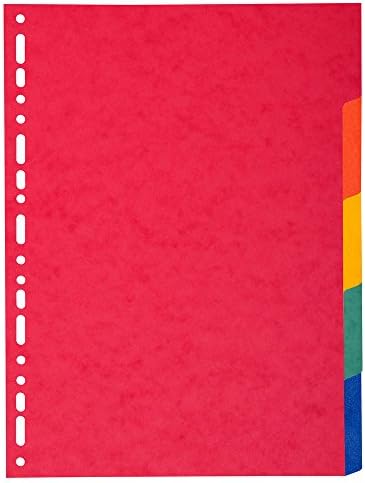 Exacompta - Ref 1605E - Forever Collection - 5-Part Plain Dividers, Suitable for A4 Documents, 100% Recycled 170gsm Card, Pre-Punched - Assorted Pastel Colours
