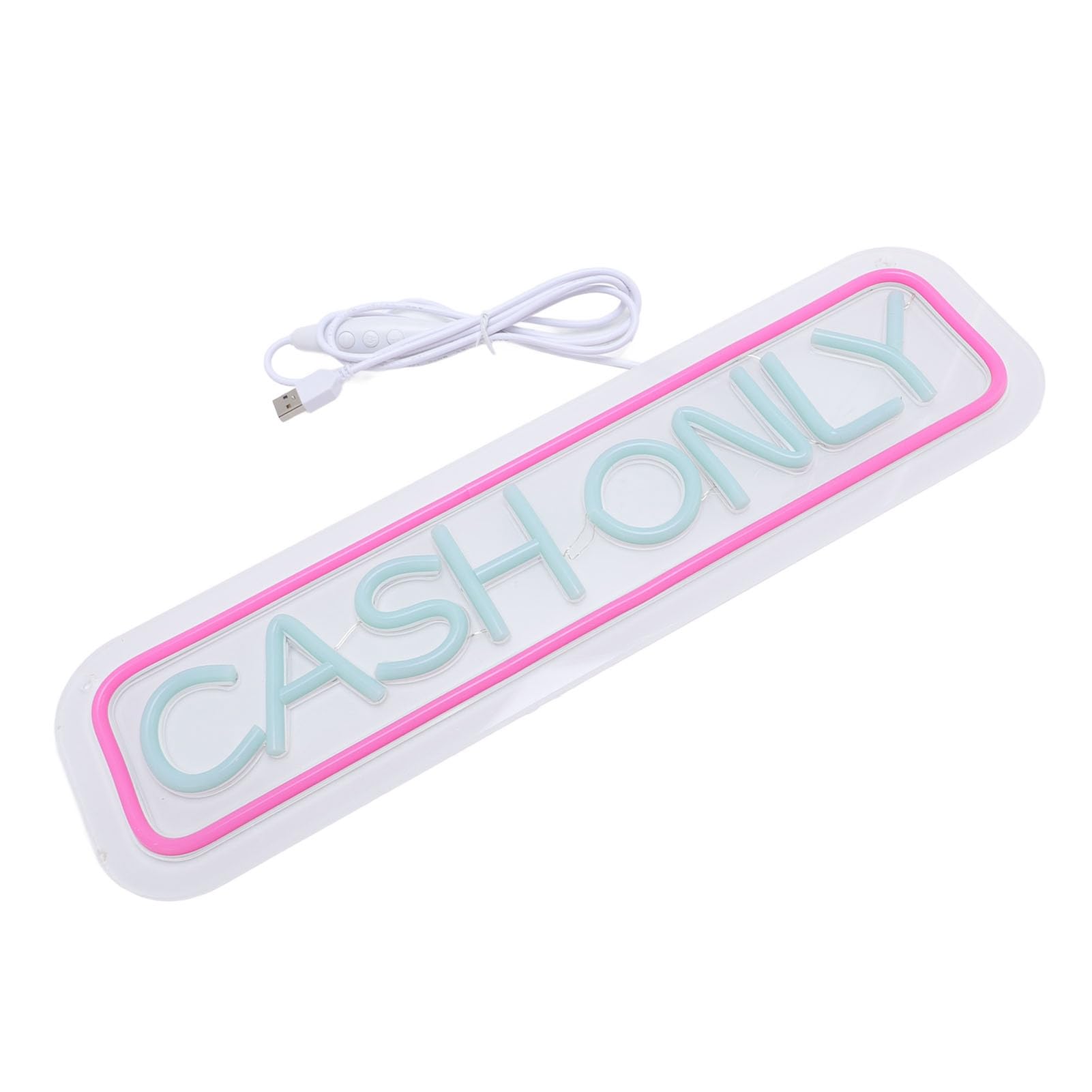 Insegna Al Neon Contanti per Affari Che Migliora L'atmosfera per il Bar del Negozio Dell'hotel, Materiale in Morbido Silicone Bianco, 16,5x4,3 Pollici