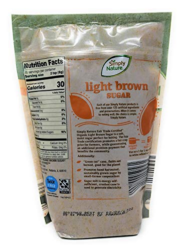 Amazon.com : Simply Nature Light Brown Sugar Non Gmo Organic Fair