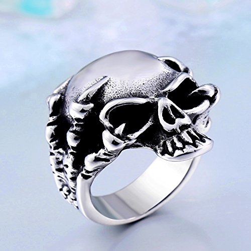 Image of Genuine Stainless Steel Ring Jewelry for Men Fashion Punk Biker Skull Rings