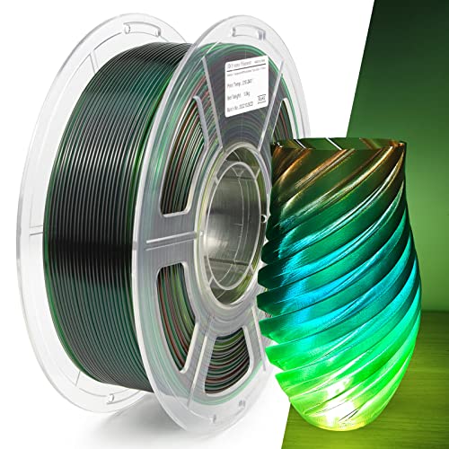Image of iSANMATE Transparent Gradient PETG Filament 1.75 mm, Multicoloured 3D Printer Clear Filament 1 kg /2.2 lb Spool, Clear PETG Yellow Green Red