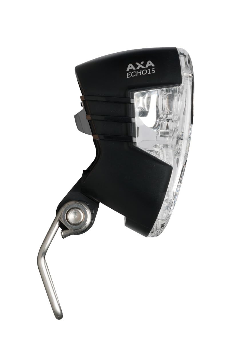 AXA Echo 15 Switch Dynamo Fahrradlicht Vorne, Fahrrad Scheinwerfer, LED Frontlicht, Integrierter Reflektor, Clear Lens Technology