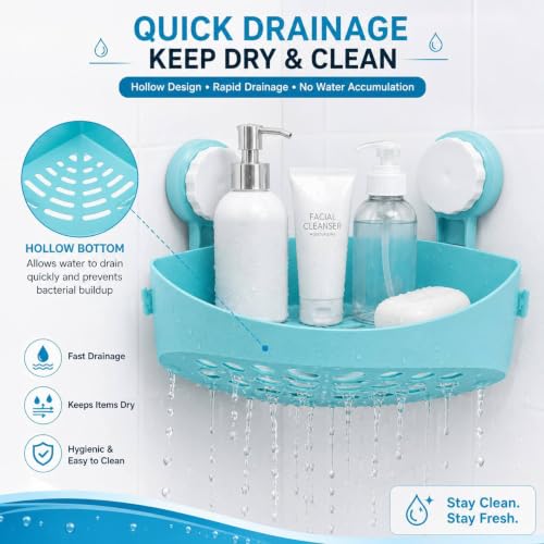 Image of 2 Pcs Bathroom Organizer, Self Adhesive Bathroom Shelf, Shampoo Holder for Bathroom, Washroom Storage Organizer, Bathroom Rack for Wall, No Drill Wall Shelves, Bathroom Corner Shelves (2, Medium)