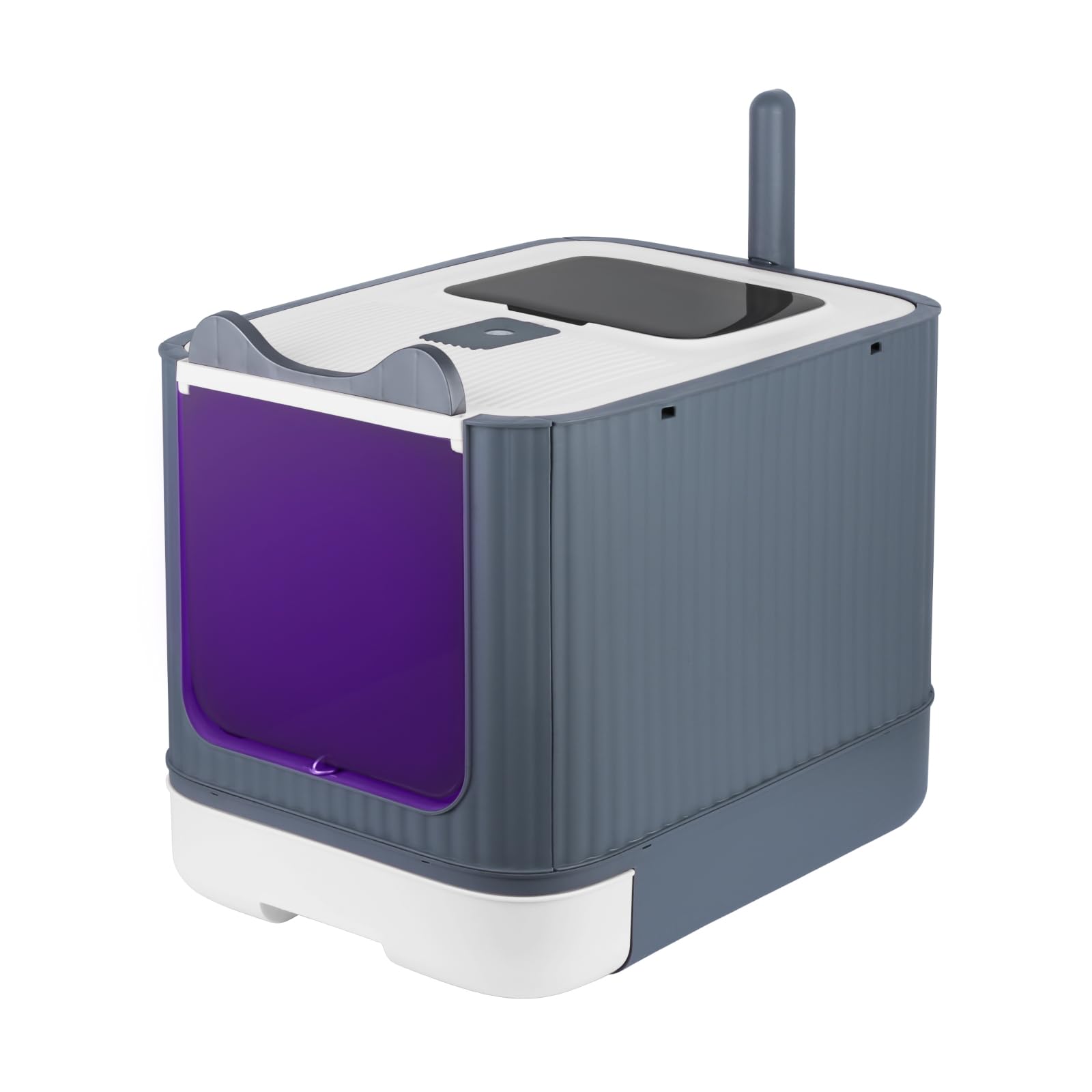 Lettiera autopulente per gatti, autopulente, per gatti con raggi ultravioletti, 44,5 x 36,5 x 34,5 cm, colore: bianco