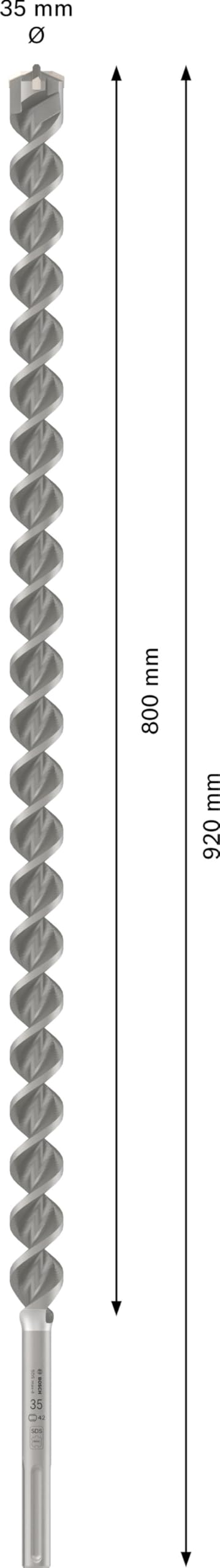 Bosch 1x Foret PRO SDS max-4 (pour Béton armé, Bloc de construction en béton, Ø 35,00 mm, Professional Accessoire Marteau burineur)