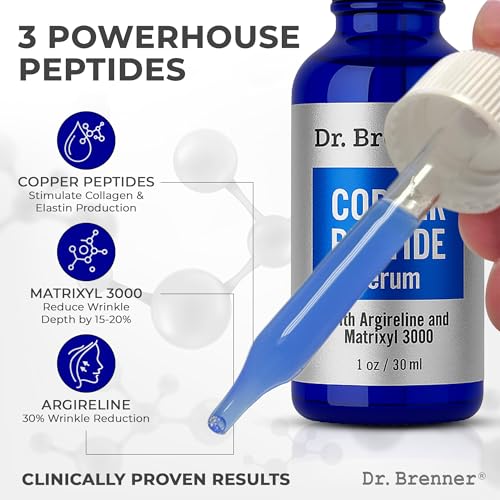 Dr. Brenner Copper Peptide Serum with GHK-Cu peptide, Argireline and Matrixyl 3000 Anti-Aging Moisturizer for Fine Lines and Skin Elasticity (1 oz.) - Image 3