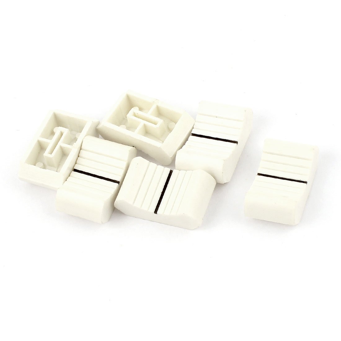 Aexit 6pcs Digital Variable Resistors Video Mixer Fader Effects Slide Switch Cap White 8 Potentiometers x 2mm
