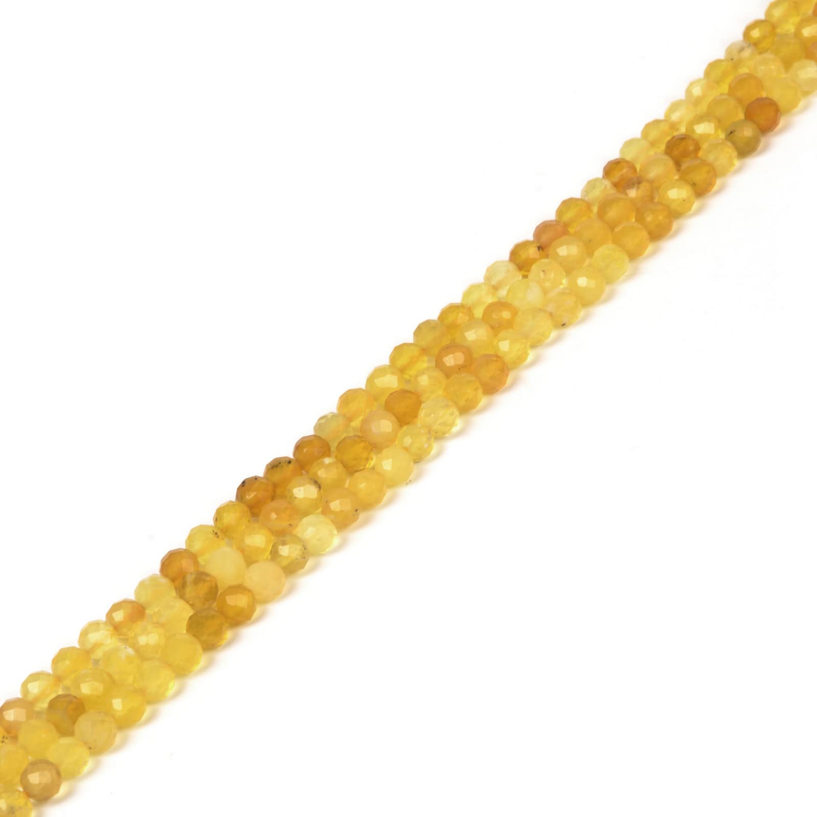 Żółty opal fasetowane okrągłe koraliki luźne koraliki 40 cm do produkcji biżuterii koraliki 4 mm
