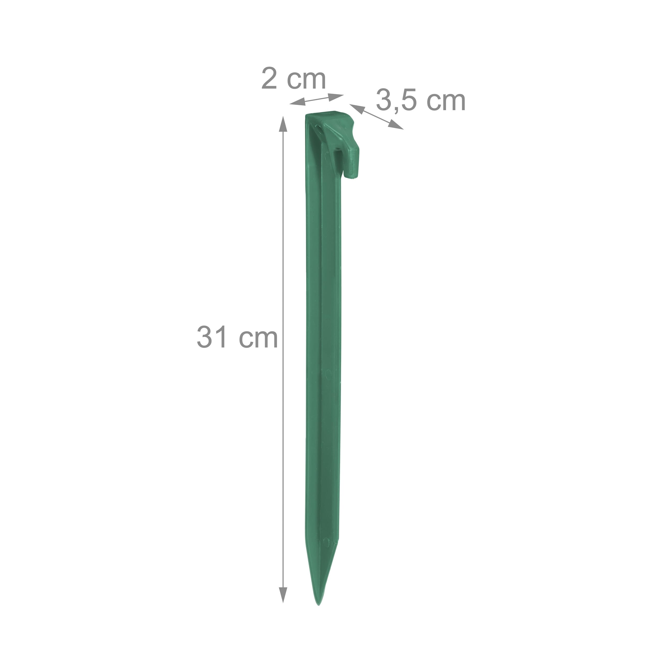 64 x Piquetas de Camping, Estacas de Tienda, para Suelos Suaves & arenosos, 31 cm, Plástico, Verde