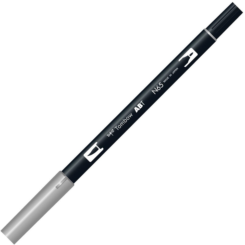 Tombow Dual Brush pisak pędzelkowy, dwustronny, szary, 5 sztuk