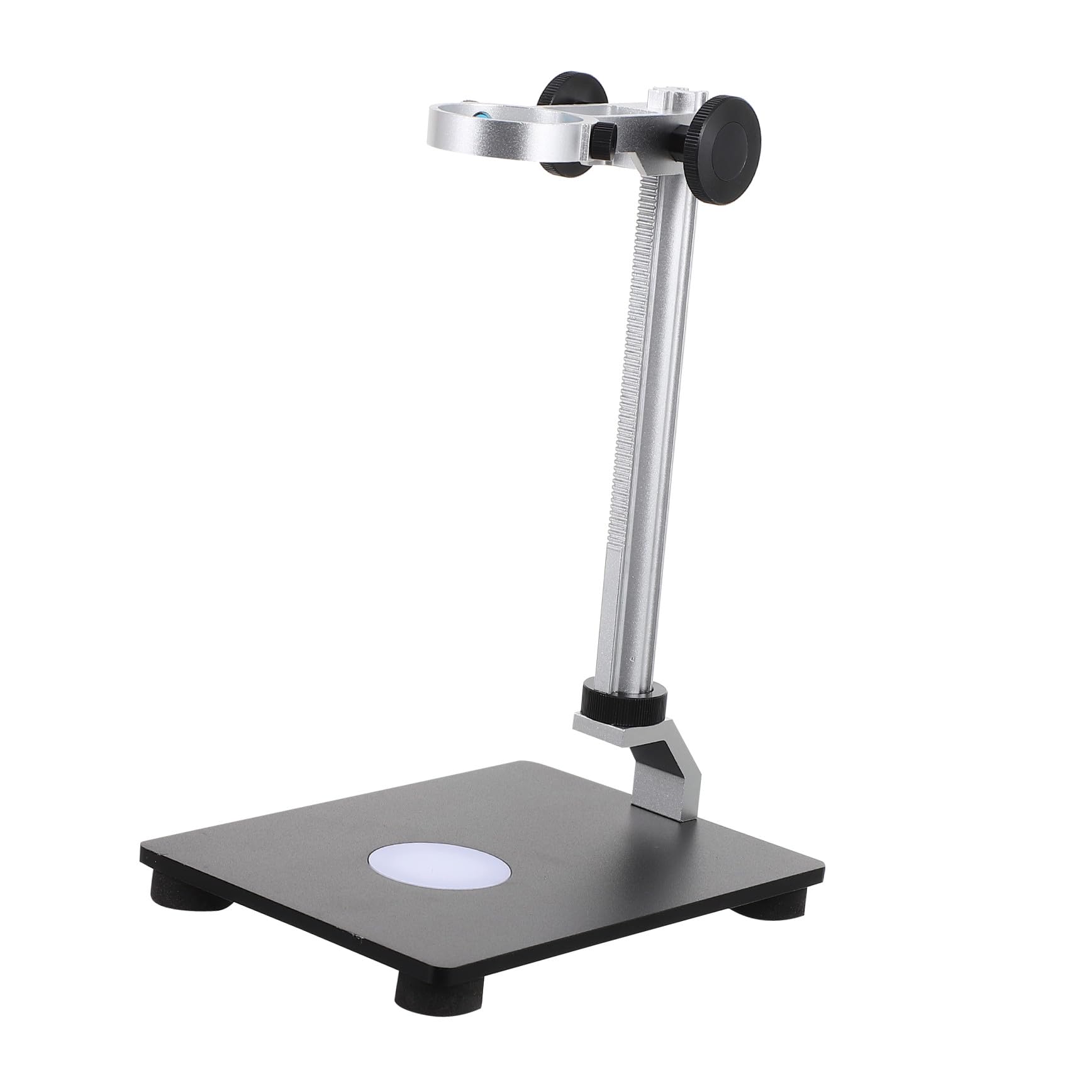Lurrose Supporto Regolabile con Base Stabile in Acciaio per Microscopio da Tavolo e Sorgente Luminosa Integrata, per Microscopi e Fotocamere Industriali