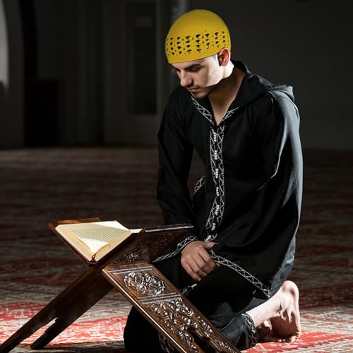 Image of Boyiee Kufi Hat for Men Muslim Knit Kufi Cap Crochet Beanie Skull Beanie African Hat for Men Women