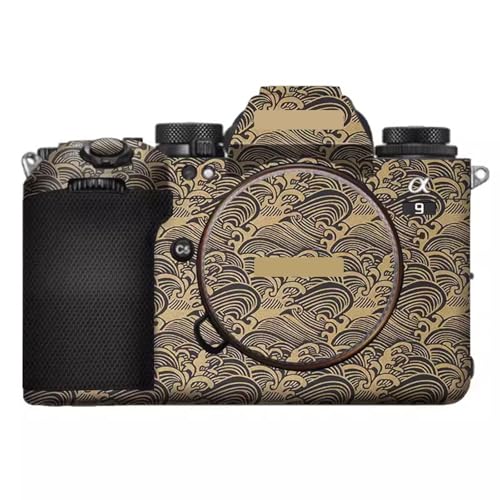 JERXTTON A9 III 傷防止カメラステッカー コートラップ 保護フィルム ボディプロテクター スキンカバー に適合する Sony Alpha 9 III ILCE-9M3 α9III A9M3用 (ウェーブゴールド)