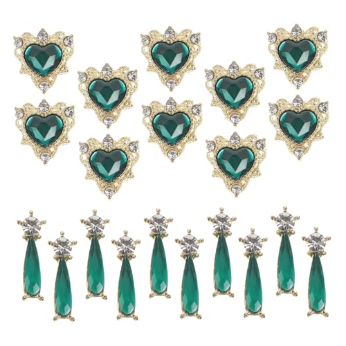 FRCOLOR 20pcs Cute Nail Charms for Women Flat Bottom Nail Decorations Unique DIY Manicure Supplies Easy to Use for Beginners and