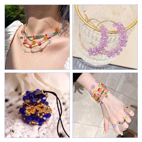 Boutigem 1140Pcs Faceted Bicone Crystal Beads AB Color Plated Electroplate Glass Spacer Beads for Jewelry Making DIY Crafts - Image 3