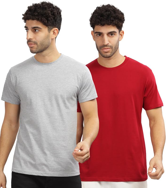 Image of XENOVAURBAN Unisex Regular Cotton Combo of 2 Solid Color Tshirt