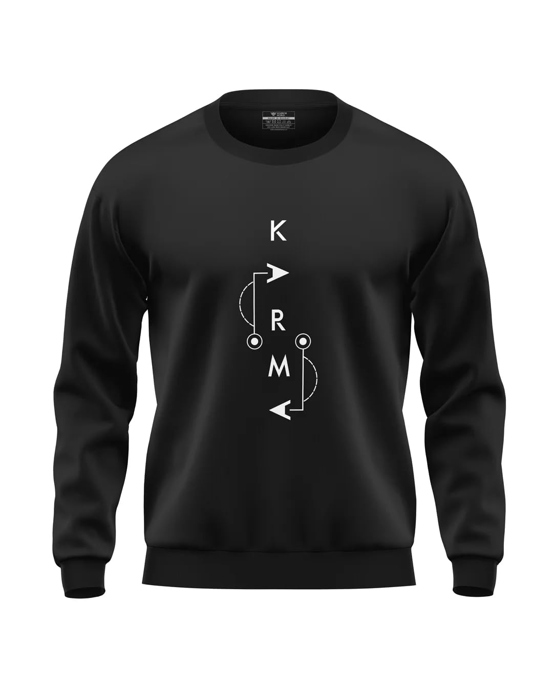 warriorworld Men's Cotton Sweatshirt | Karma Graphic Print Pullover | Trendy Winter Wear | Regular Fit-picture-24