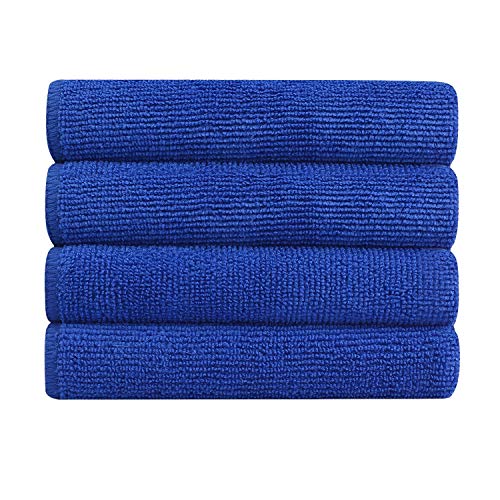 Bathla Spic & Span Multi Purpose Micro Fiber Cleaning Cloth - 340 GSM: 40cmx40cm (Pack of 4 - Dark Blue)