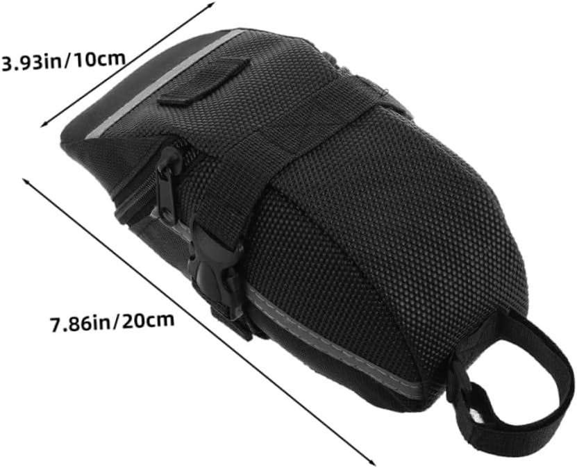 Kisangel 2PC Mountain Bike Saddle Bag Waterproof Under Seat Storage Pouch Reflective Stripes for Cycling Accessories Sturdy Bicycle Seat Pack for Outdoor Sports
