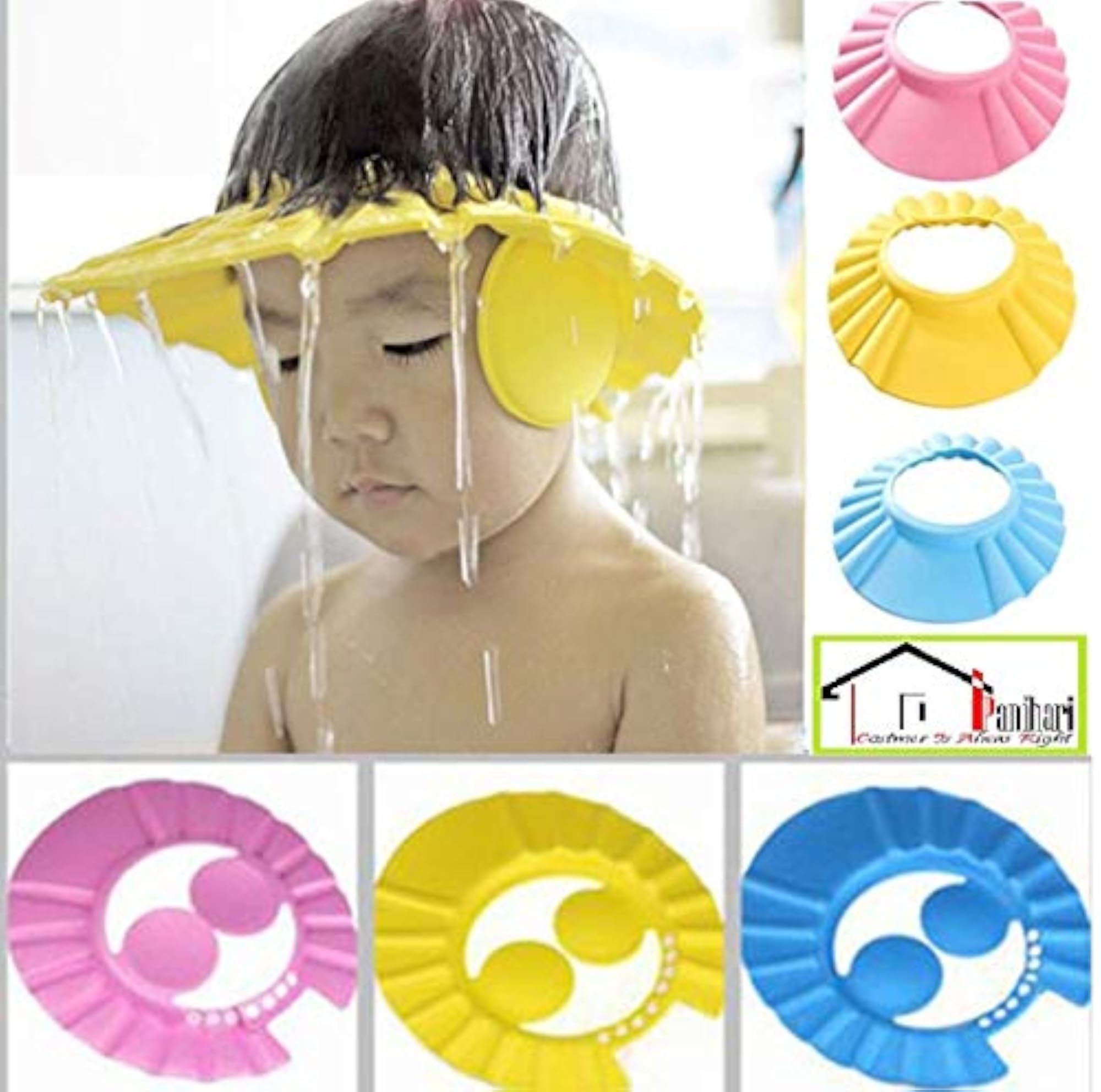 Adjustable Soft Bathing Baby Shower Cap, Eye & Ear Protector