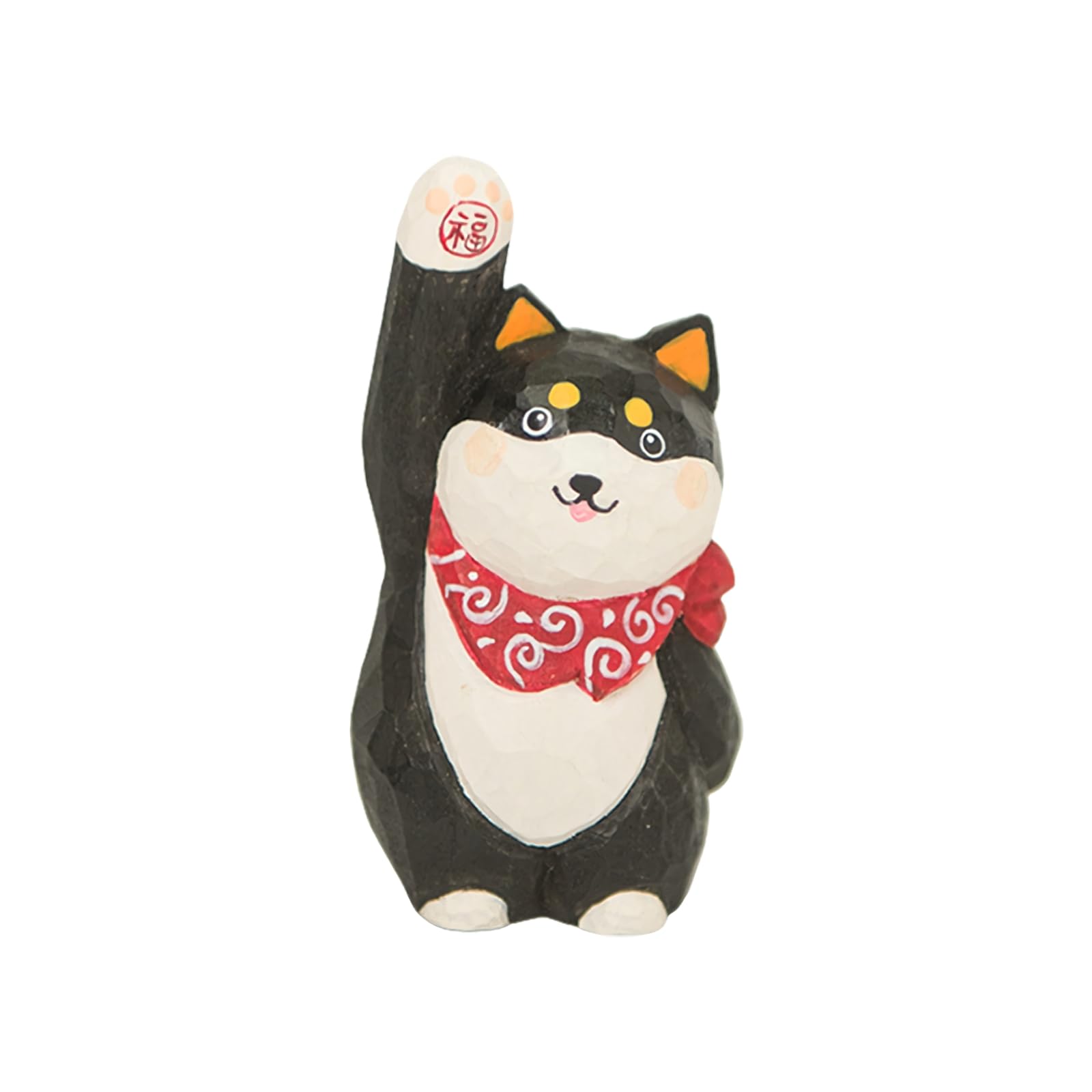 柴犬口開け 柴犬 木彫り 置物 Amazon co jp TALKLEK 手彫り 木製 笑顔