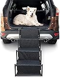 Niubya Upgraded Car Dog Stairs, Nonslip Foldable Metal Fram Pet Steps for Medium and Large Dog,...