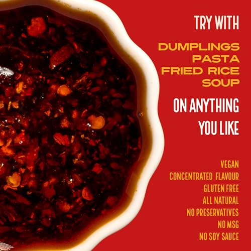 Image of RAMANO'S Garlic Chilli Crisp Oil 120 Gms, Infused with 5 Unique Chilly Blend, Made with Garlic & Sichuan Peppercorns, Glutan Free Garlic Chilli Dip for Pizza, Noodles, Ramen, Indian Curries & Dal