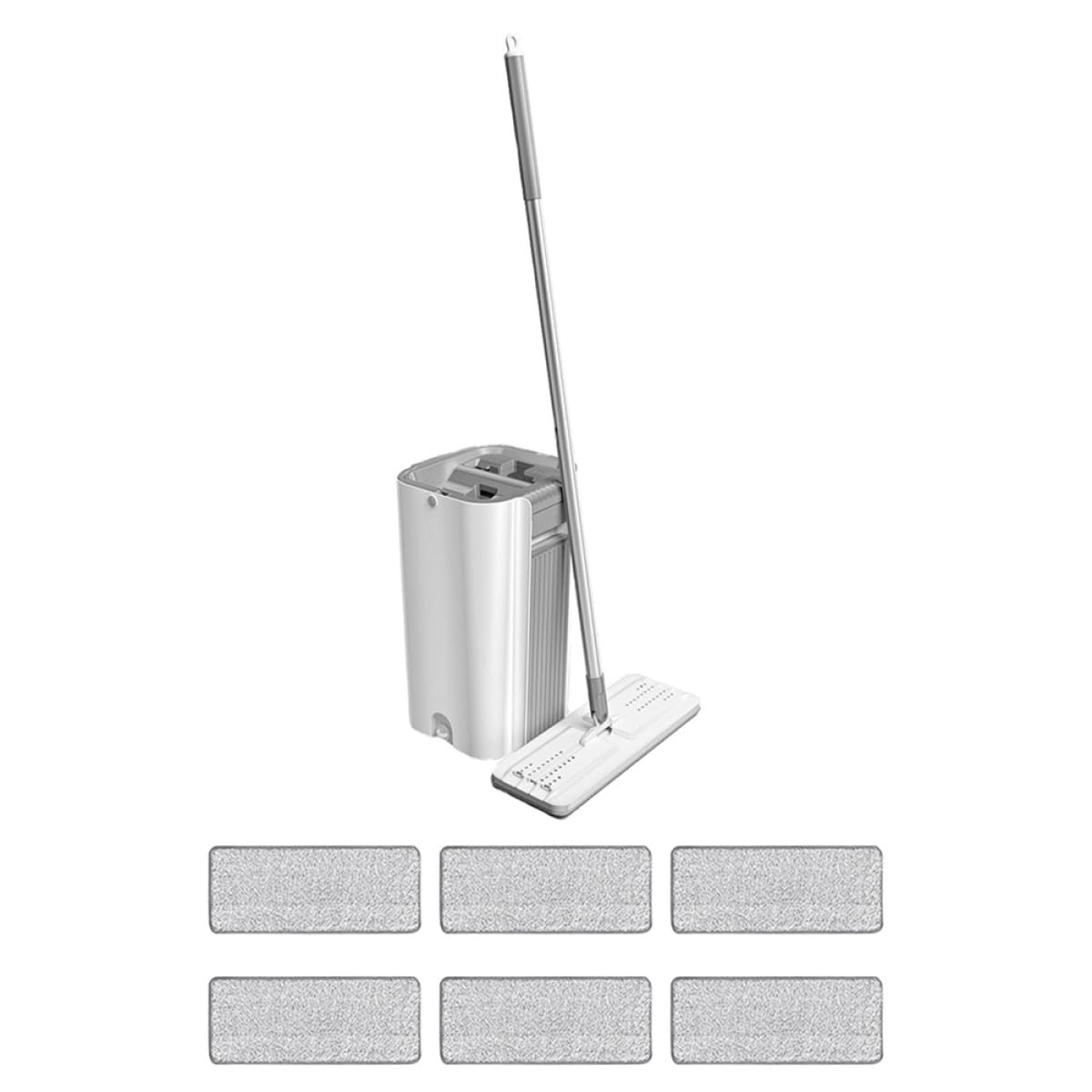 GLEAVI Wischmopp Satz mit Eimer und Mikrofaser Mopp Flexibler Rotationsmopp für Haushalt Rutschfester Griff Praktisches Reinigungssystem für Laminat Fliesen und Hartholzböden