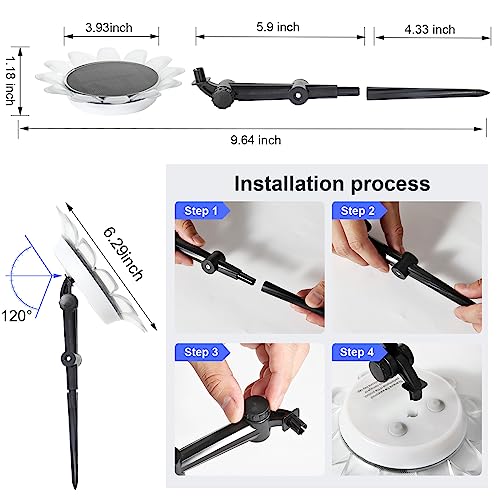 AGM Flower Solar Lights Outdoor Garden, 2-in-1 Solar Pathway Lighting & Swimming Pool Pond Lights, IP68 Waterproof - Image 2
