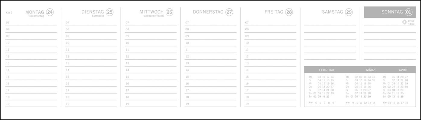 times&more Kaktus grün Wochenquerplaner. Tischkalender 2020. Wochenkalendarium. Spiralbindung. Format 32,5 x 9,3 cm: Termine
