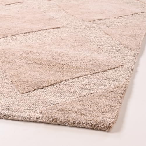 Image of Restoration and Renovation Abstract Collection Handmade Wool Area Rug - Durable for High Traffic, Contemporary Design for Living Room, Bedroom, Dining Room Decor (ABST C, 5' x 8')