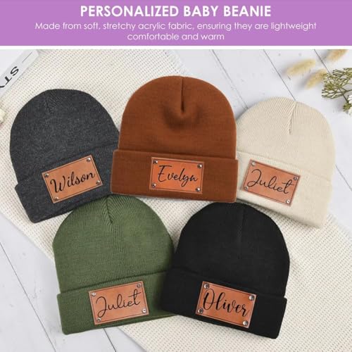 Custom Toddler Baby Beanies with Name, Personalized Baby Hat Newborn Beanie for Toddler Hat Baby Girl Boys Kids Hat3