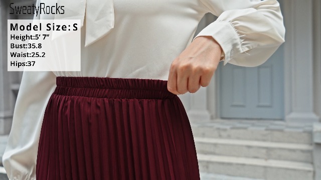 Amazon.com: SweatyRocks Women's Casual Solid Longline Pleated Long